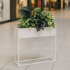 Prostokątny kwietnik metalowy Stella 60x60 cm biały z wkładami