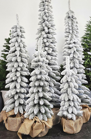 Choinka sztuczna Slim ośnieżona w doniczce 100 cm