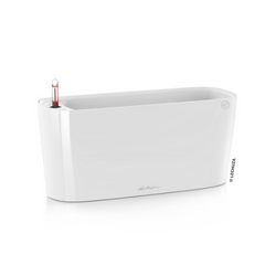Niska doniczka na parapet Lechuza Delta 30 cm, biała
