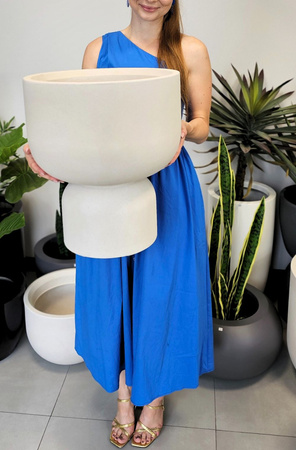 Donica na nóżce Mono wys. 43x40 cm, kremowa