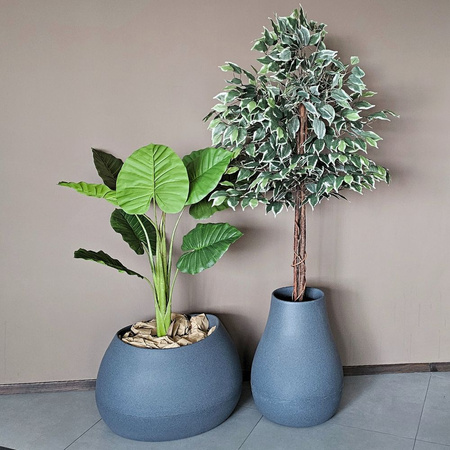 Donice ogrodowe Evolia Slim wys. 50x40 cm i Evolia wys. 36x60x50 cm, antracyt, zestaw