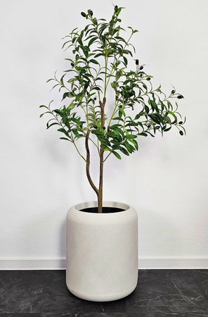 Donice okrągłe Ambiente wys. 30 i 45 cm z wkładem, ciemny grafit, zestaw