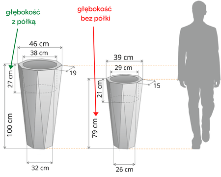 Donica wysoka Octavia 100 cm bez półki, zielona