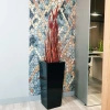 Wysoka donica prostokątna z włókna szklanego Slim wys. 80 x 36 x 36 cm, szary mat
