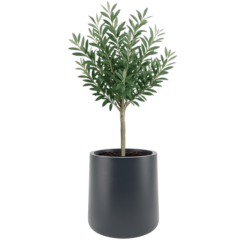 Donica okrągła nowoczesna Zoe 50 cm bez półki, antracyt