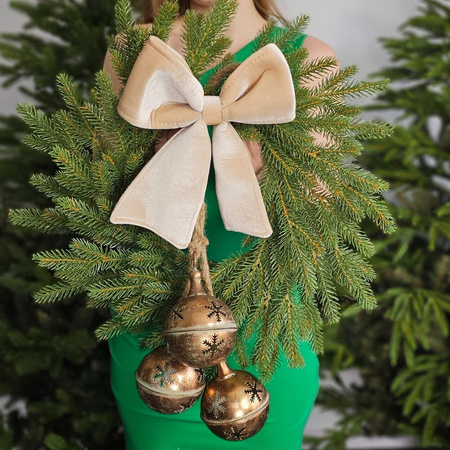 Ozdoba świąteczna dzwonki kule Złote Śnieżynki 60x15 cm