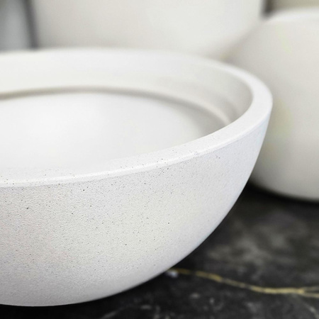 Donica okrągła Misa wys. 16x38 cm, kremowa