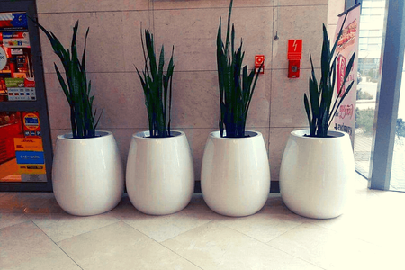 Duża donica okrągła Silba 75 cm, pomarańczowa