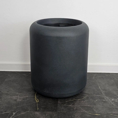 Donice okrągłe Ambiente wys. 30 i 45 cm z wkładem, ciemny grafit, zestaw