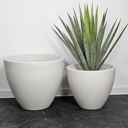 Donica do salonu Aria wys. 32 i 40 cm, kremowa, zestaw