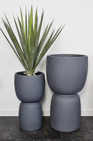 Donice ogrodowe Duala wys. 54 i 70 cm, antracyt, zestaw