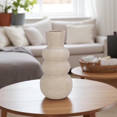 Wazon ceramiczny Bubble wys.25x13 cm, beżowy