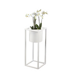 Metalowy kwietnik loft okrągły Iris 60 cm, biały