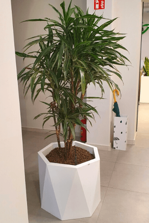 Geometryczna duża donica Ceres 50 cm, niebieska