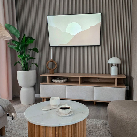 Donice ogrodowe Duala wys. 41 i 70 cm, kremowe, zestaw