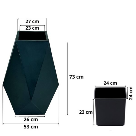 Donica ogrodowa Vezuvio 73 cm biała z wyjmowanym wkładem