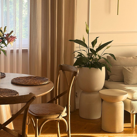 Donice ogrodowe Duala wys. 54 i 70 cm, kremowe, zestaw