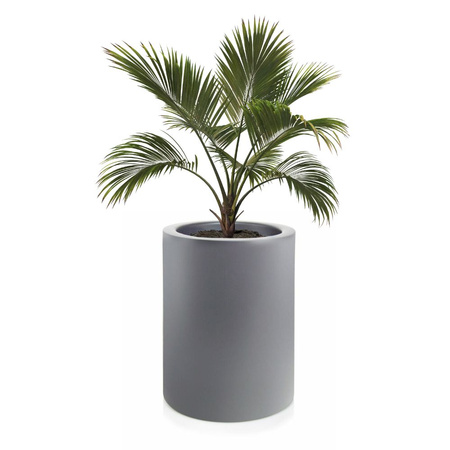 Okrągła donica w połysku Ring wys. 50x40 cm, szary mat