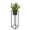 Metalowy kwietnik loft okrągły Iris 80 cm, czarny