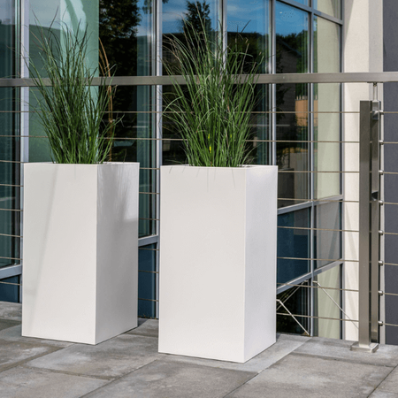 Donica wysoka prostokątna Tower Pot 70 cm z odprowadzaniem wody, corten