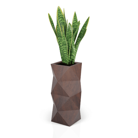 Wysoka donica nowoczesna Asti 78 cm z półką, corten