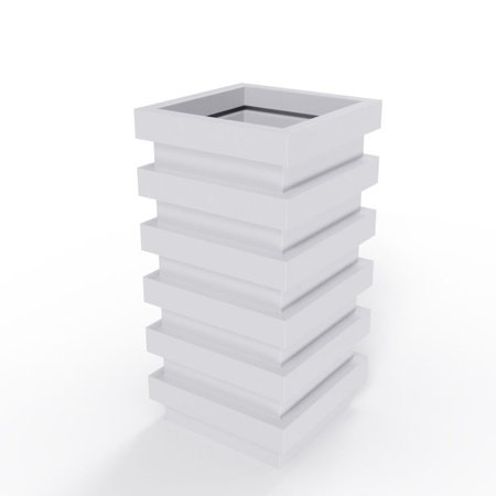 Geometryczna donica ogrodowa Pluton wys. 81x40 cm, biała