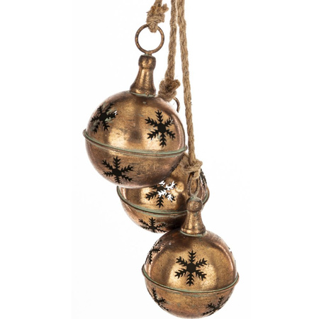 Ozdoba świąteczna dzwonki kule Złote Śnieżynki 60x15 cm