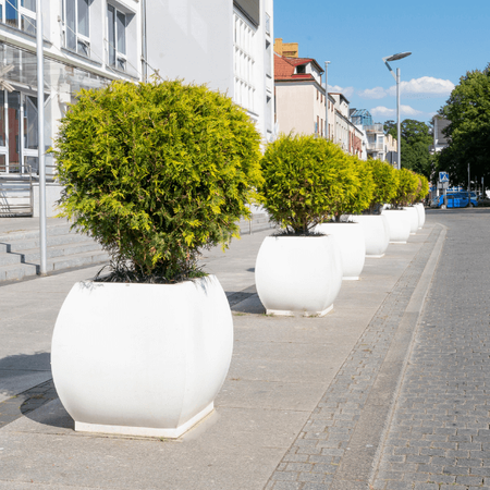 Duża donica ogrodowa Mars 70 cm, z górnym rantem, żółta