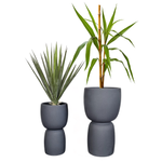 Donice ogrodowe Duala wys. 54 i 70 cm, antracyt, zestaw