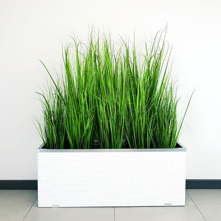 Prostokątna donica technorattanowa 108x43 cm, ciemny szary