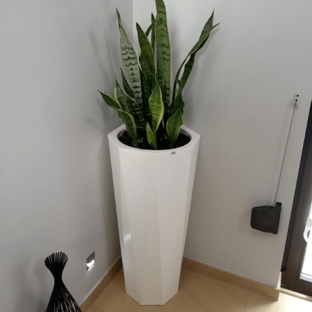 Donica wysoka Octavia 100 cm z półką, biała