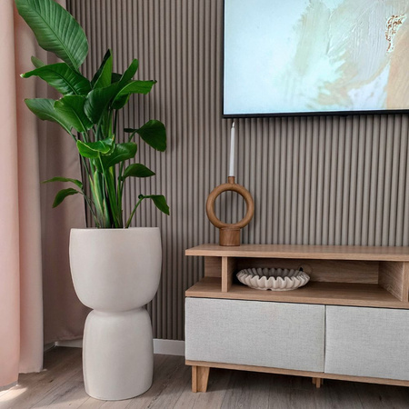 Donice ogrodowe Duala wys. 41, 54 i 70 cm, kremowe, zestaw