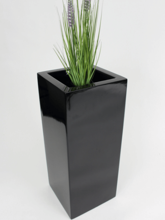 Donica prostokątna kwadratowa z włókna szklanego Pillar wys. 85 x 41 cm, czarna