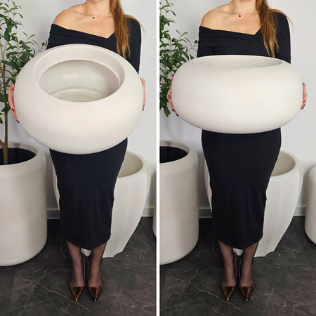 Donica okrągła Ufo wys. 22x48 cm, kremowa