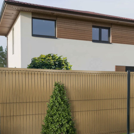 Osłona ogrodzeniowa z regulowanych listw, wys.123 cm 50 szt. beżowa, do ogrodzeń panelowych