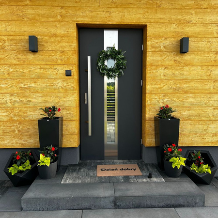 Donica wysoka Juno 75 cm z półką, antracyt