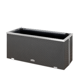 Donica technorattanowa z nawodnieniem i ociepleniem 95x43 cm wykończenie metalowe, antracyt