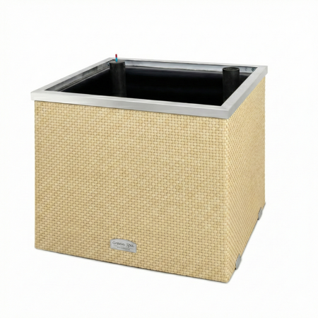 Donica technorattanowa z nawodnieniem i ociepleniem 50x43 cm,  kremowy