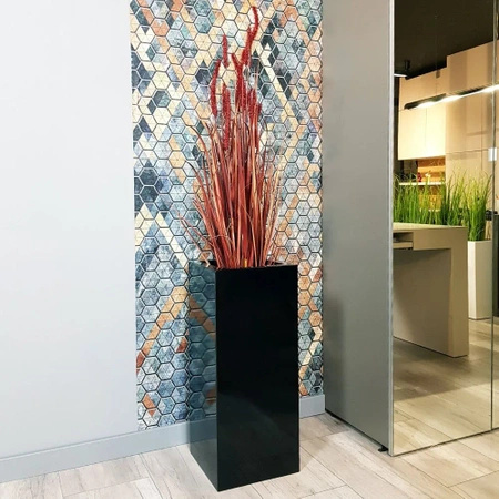 Wysoka donica w połysku Pillar wys. 70 x 34 cm, czarna
