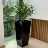 Wysoka donica prostokątna z włókna szklanego Slim wys. 67 x 31 x 31 cm, biała