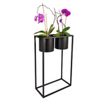 Metalowy kwietnik loft podwójny Iris 80 cm, czarny