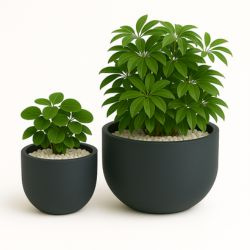 Donica ogrodowa Luna wys. 30 i 35 cm, antracyt, zestaw