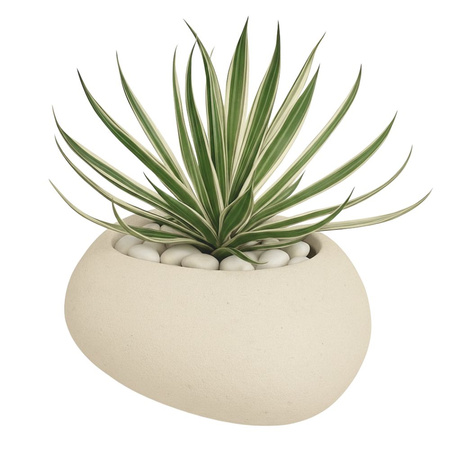 Donica ogrodowa Kamień wys. 24x50x40 cm, kremowa