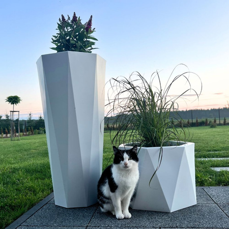 Geometryczna duża donica Ceres 30 cm, antracyt