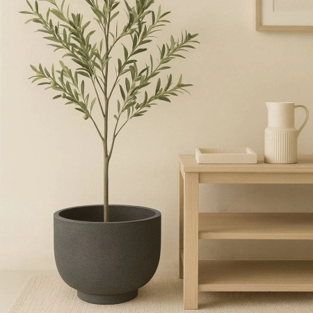 Donica na taras Vivo wys. 26 i 40 cm, antracyt, zestaw