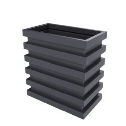 Geometryczna donica ogrodowa Pluton wys. 74x72x40 cm, antracyt