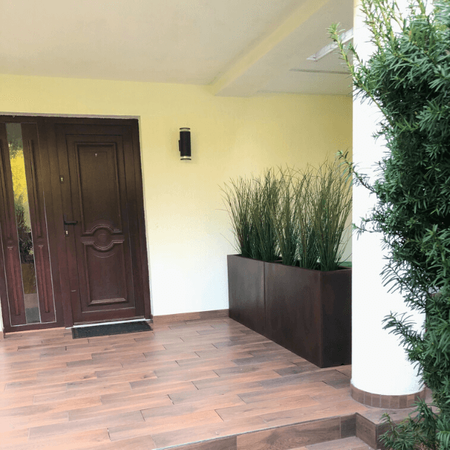 Donica prostokątna duża Longerino 70 cm z odprowadzaniem wody, corten
