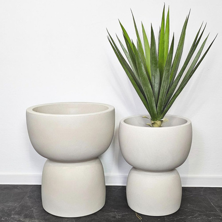 Donica do salonu Duala szeroka wys. 55x47 cm, kremowa