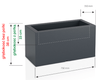 Donica prostokątna Lungo 38 cm z odprowadzaniem wody, szara