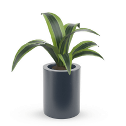 Donica okrągła Hebe 50 cm z półką, antracyt